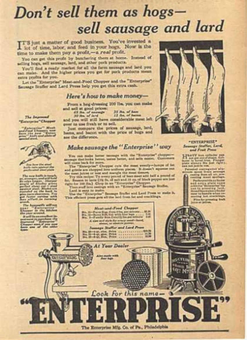 Enterprise Sausage Press Vintage Retro Advert Ads A4 Photo Print