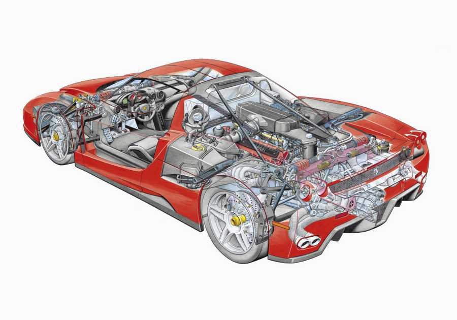 Enzo Ferrari cutaway A4 Photo Print