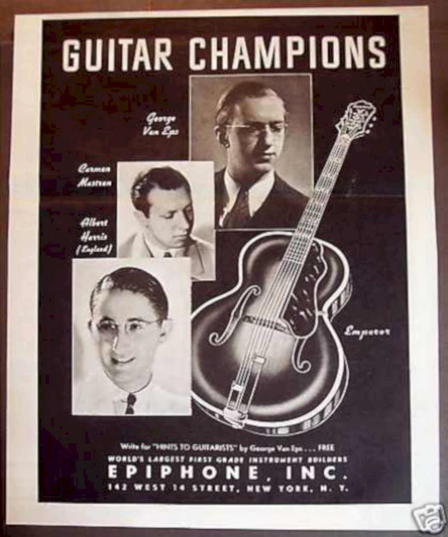 Epiphone Guitar Champions Vintage Retro Advert Ads A4 Photo Print