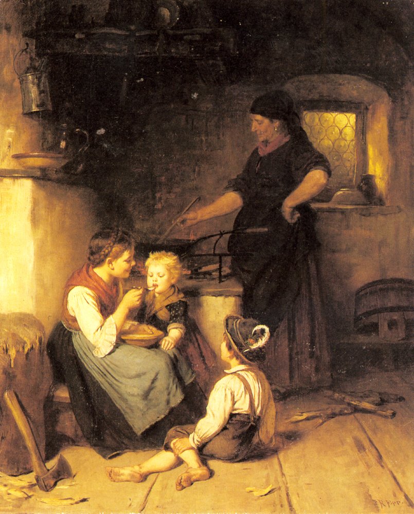 Epp Rudolf Feeding The Baby Art A4 Photo Print