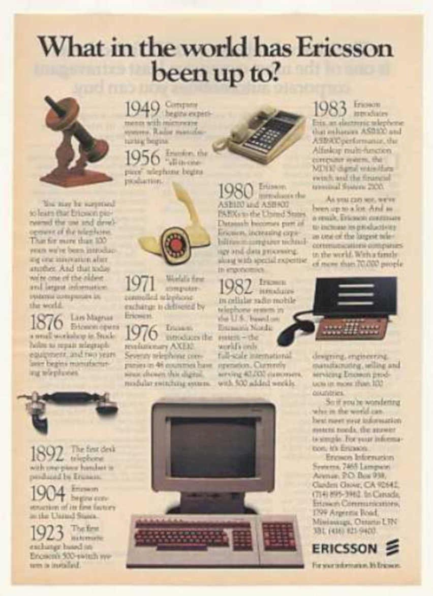 Ericsson Telecom Devices Vintage Retro Advert Ads A4 Photo Print