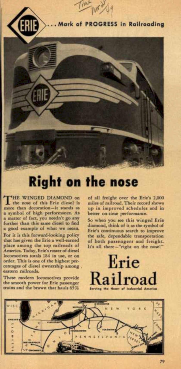Erie Diamond Locomotive Vintage Retro Advert Ads A4 Photo Print