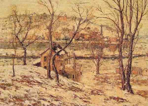 Ernest Lawson Winter On The Harlem River A4 Photo Print