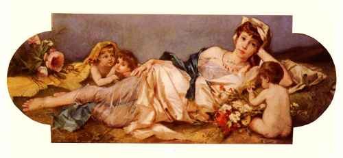 Ernst Rudolf Odalisque Avec Puttis A4 Photo Print