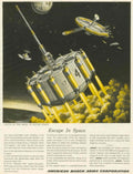 Escape Space Rocket 1950s Vintage Retro Advert Poster
