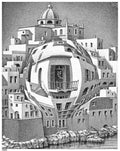 Escher balcony A4 Photo Print