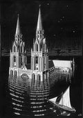 Escher drowned cathedral A4 Photo Print