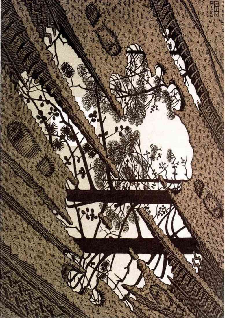 Escher puddle A4 Photo Print