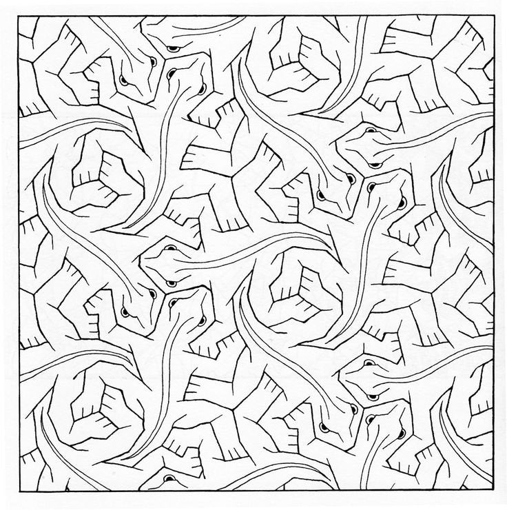 Escher reptiles 2 A4 Photo Print