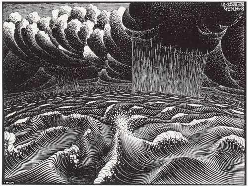 Escher2 137 Twon The Second Day Of The Creation A4 Photo Print
