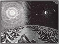 Escher2 139 Twon The Fourth Day Of The Creation A4 Photo Print