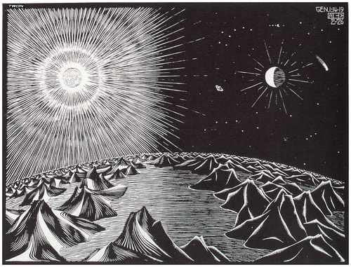 Escher2 139 Twon The Fourth Day Of The Creation A4 Photo Print