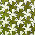 Escher2 181 Twon Symmetry Watercolor 106 Bird A4 Photo Print
