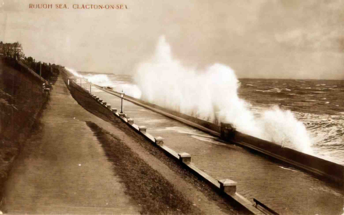 Essex Clacton on Sea Rough Sea c1905 Vintage A4 Photo Print