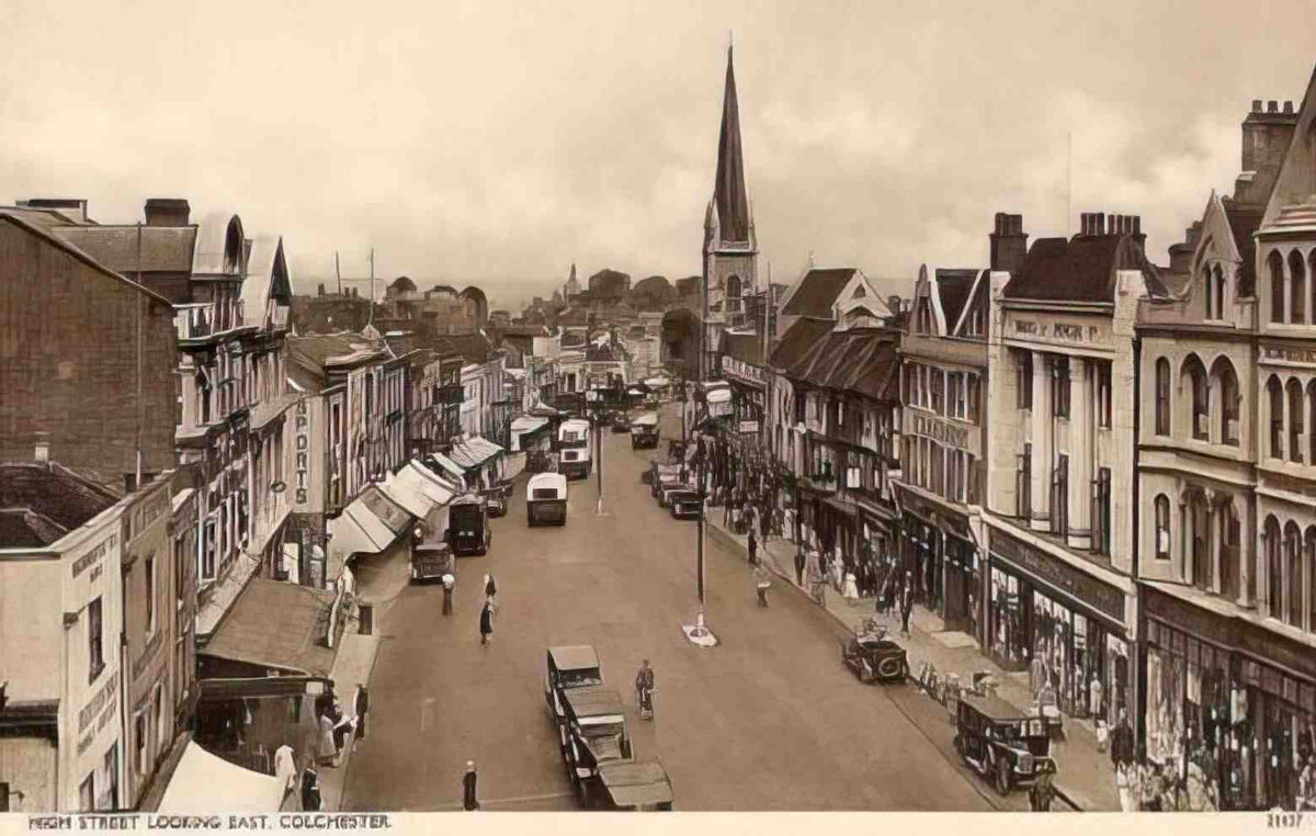 Essex Colchester High Street and Church 1930s Vintage A4 Photo Print