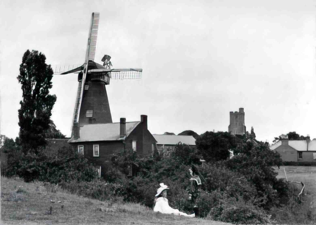 Essex Rayleigh Mill and Mount circa 1900 Vintage A4 Photo Print
