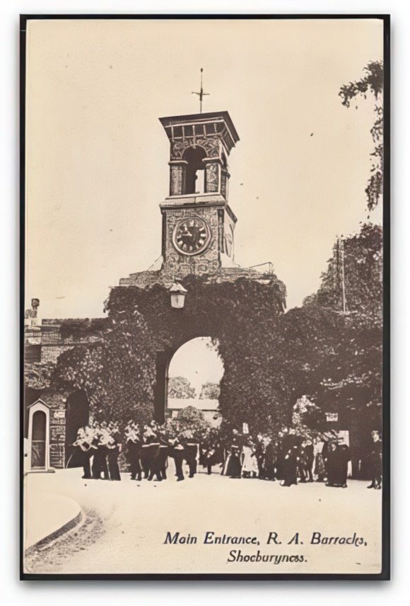 Essex Shoeburyness Ra Barracks Main Entrance Band March Thru Archway Printed Crd Vintage A4 Photo Print