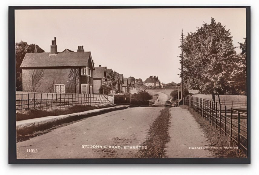 Essex Stansted St Johns Road Houses Overlook Fields Vintage A4 Photo Print