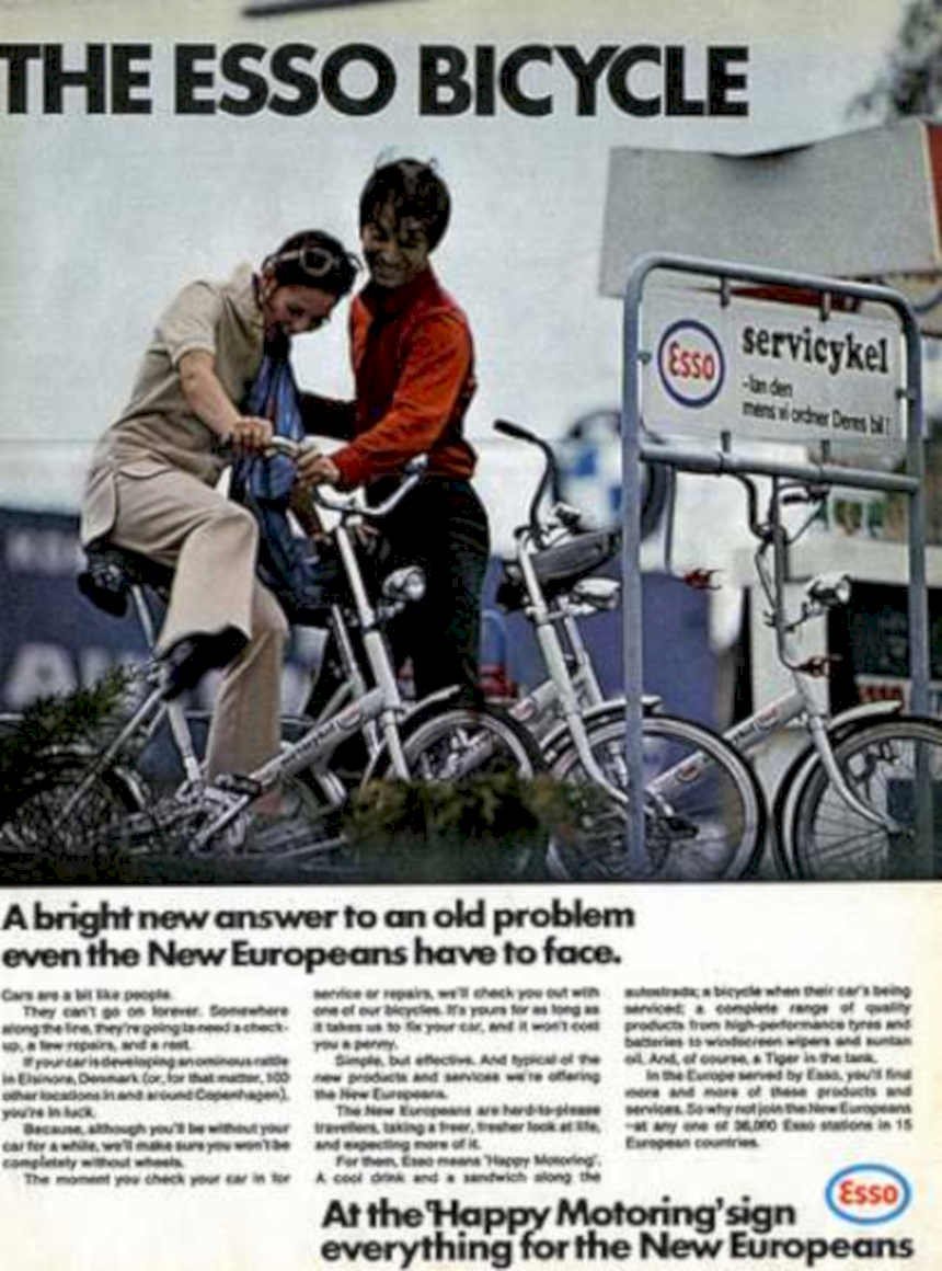 Esso Bicycle Pump Vintage Retro Advert Ads A4 Photo Print