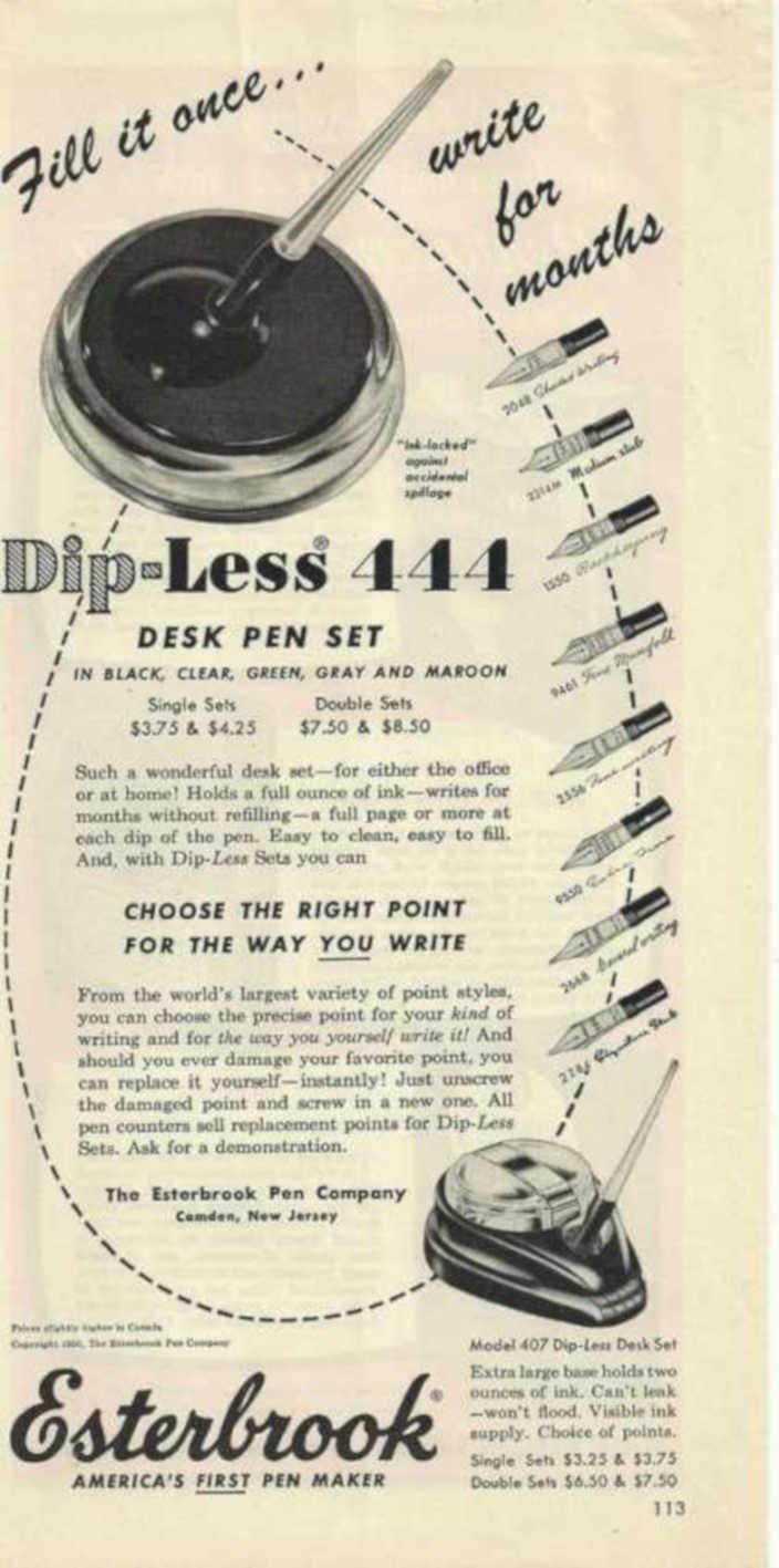 Esterbrook Pen Set Vintage Retro Advert Ads A4 Photo Print