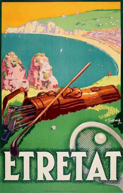 Etretat By Galland 1920S French Tennis Golf Course Vintage Advert A4 Photo Print