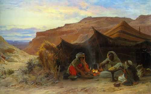 Eugene Alexis Girardet Bedouins In The Desert A4 Photo Print