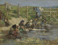Eugene Boudin Laundresses by a Stream A4 Photo Print