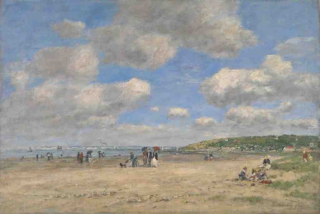 Eugene Boudin The Beach at Tourgeville les Sablons A4 Photo Print