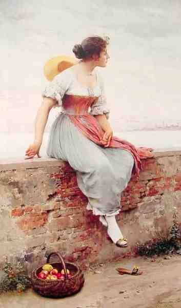 Eugene De Blaas Eugene De Blaas A Pensive Moment A4 Photo Print