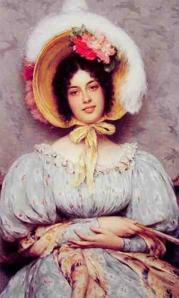 Eugene De Blaas Eugene De Blaas A Viennese Beauty A4 Photo Print