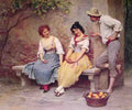 Eugene De Blaas The Flirtation A4 Photo Print