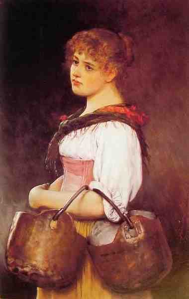 Eugene De Blaas The Milkmaid A4 Photo Print