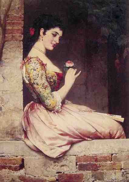 Eugene De Blaas The Rose A4 Photo Print