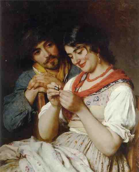 Eugene De Blaas The Seamstress A4 Photo Print