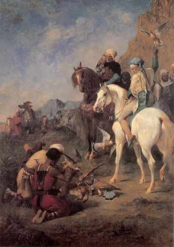Eugene Fromentin Falcon Hunting In Algeria A4 Photo Print