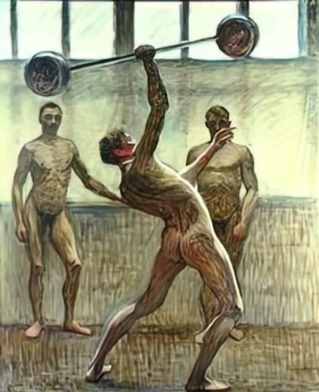 Eugene Jansson jansson eug ne fredrik 1862 1915 lifting weights with  Art A4 Photo Print UK