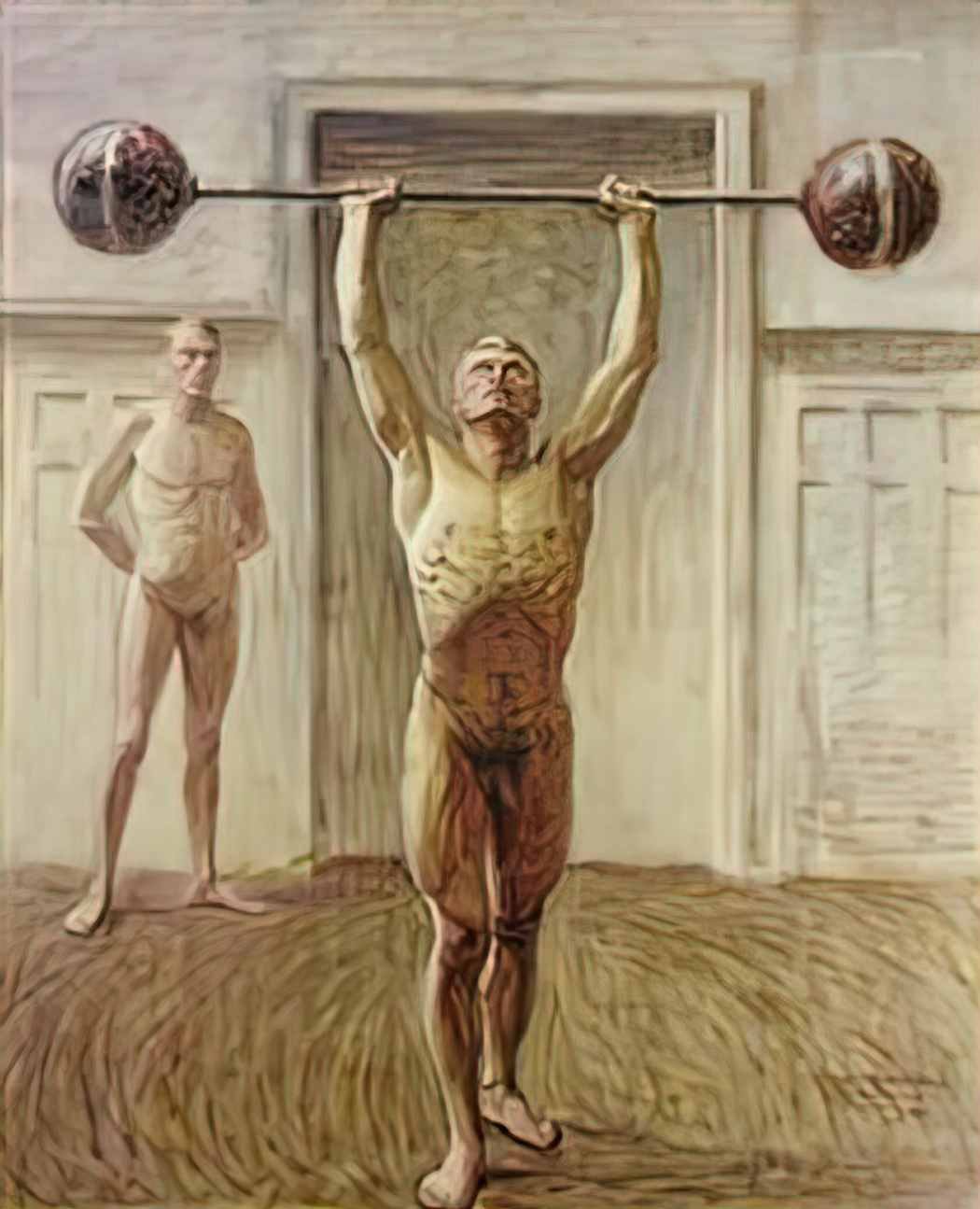 Eugene Jansson jansson eug ne fredrik 1862 1915 pushing weights with two arms 2 Art A4 Photo Print
