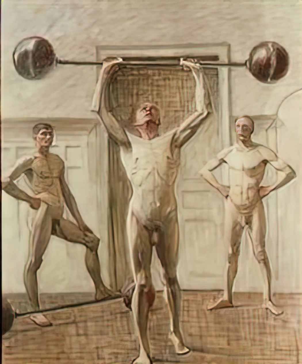Eugene Jansson jansson eug ne fredrik 1862 1915 pushing weights with two arms 3 1914 Art A4 Photo Print