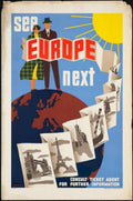 Europe Next Globe Vintage Retro Advert Poster A4 Photo Print