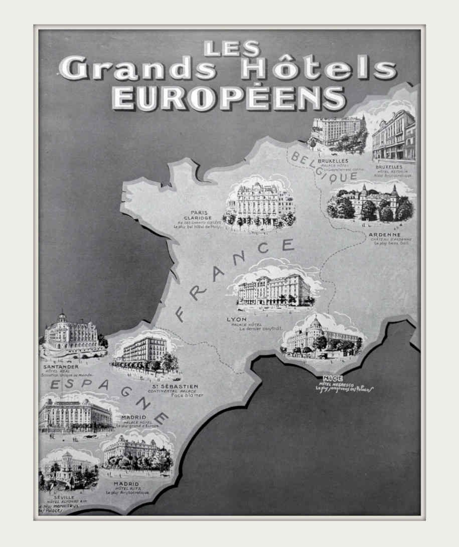 European Hotels Poster Vintage Retro Advert Poster A4 Photo Print