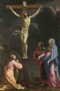 Eustache Le Sueur Christ on the Cross with the Virgin and Saints A4 Photo Print