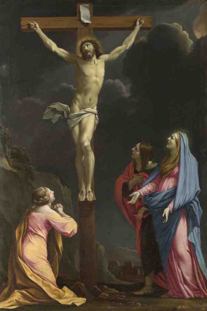 Eustache Le Sueur Christ on the Cross with the Virgin and Saints A4 Photo Print