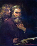 Evangelist Mathew and the Angel by Rembrandt A4 Photo Print