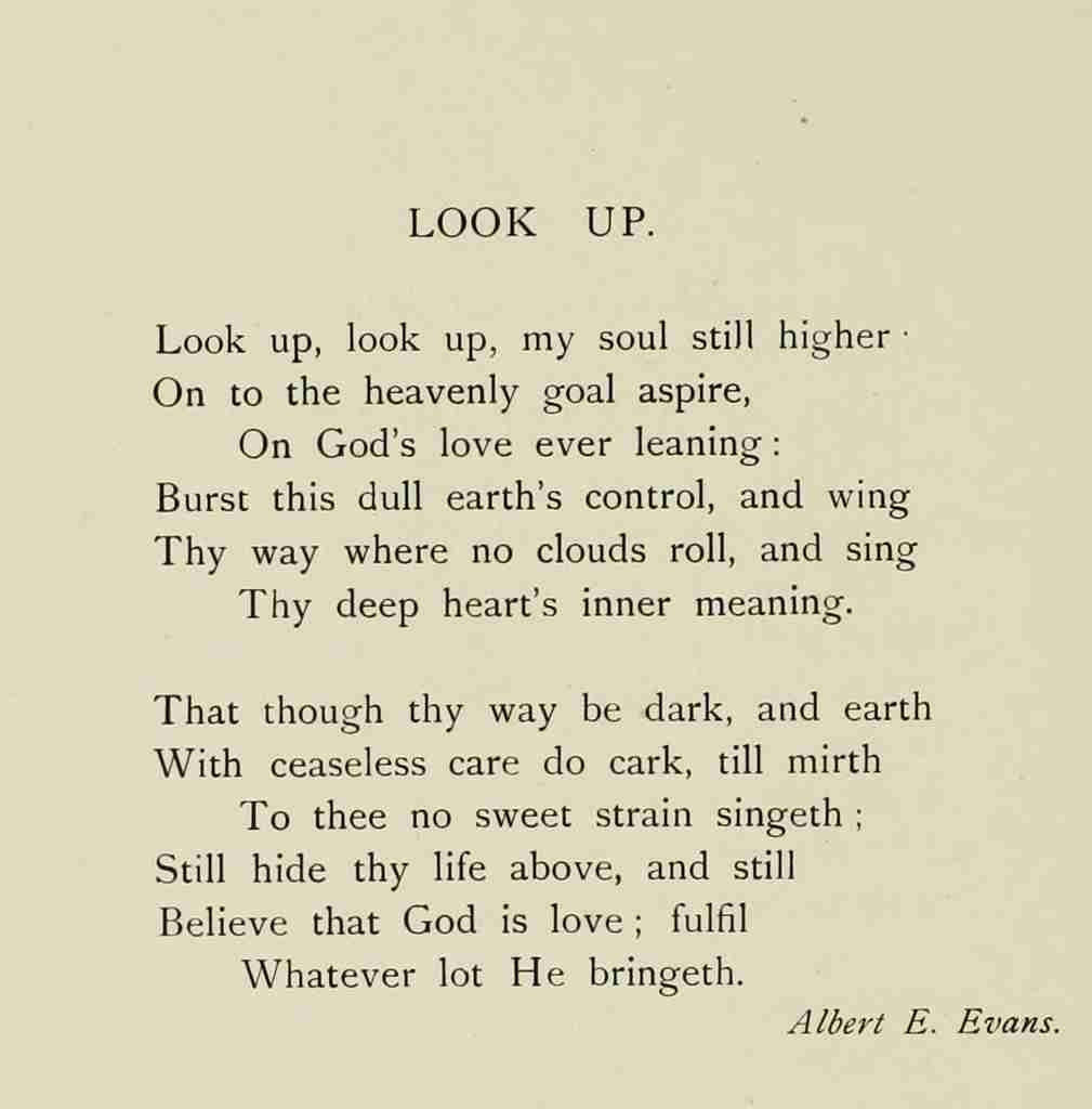 Evans Albert E Look up Lift up 1890 Look up A4 Photo Print
