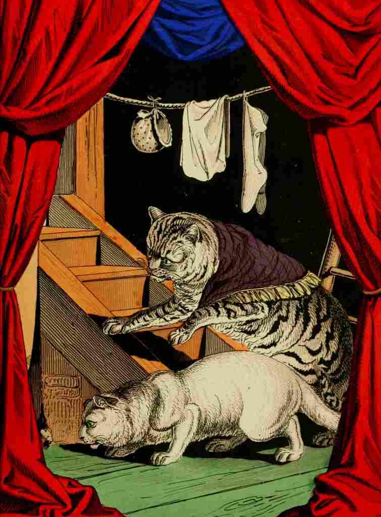 Evans Edmund Little Pussy cats 1870 Hunting mice A4 Photo Print
