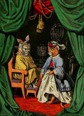 Evans Edmund Little Pussy cats 1870 Visit by Miss Mewler A4 Photo Print