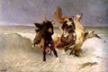 Evariste Vital Luminais Horses On The Beach A4 Photo Print