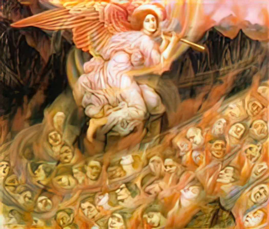 Evelyn De Morgan angel piping to the souls in hell 1897 Art A4 Photo Print