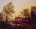 Evening Landscape Peasants And Mounted Figures A4 Photo Print