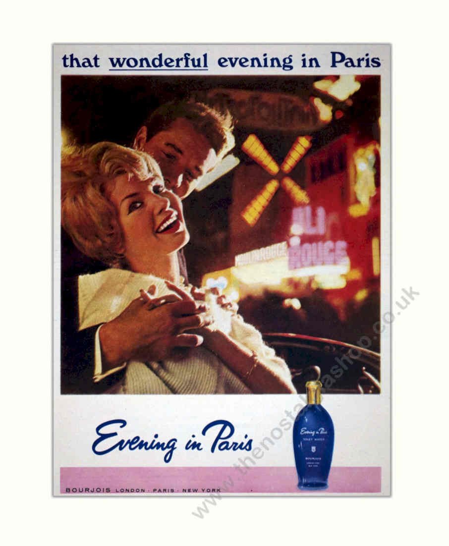 Evening Paris Bourjois 2 Vintage Retro Advert Poster A4 Photo Print